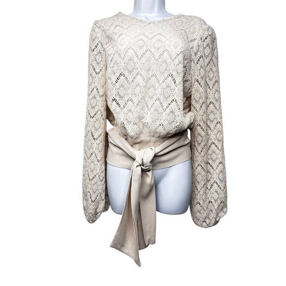 byTiMo The Crochet Top in Vintage SM Sheer Bow Trim Feminine Romantic NEW $388 - Picture 5 of 16